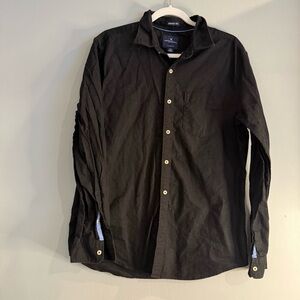 American Eagle Outfitters Black Casual Button Down Shirt